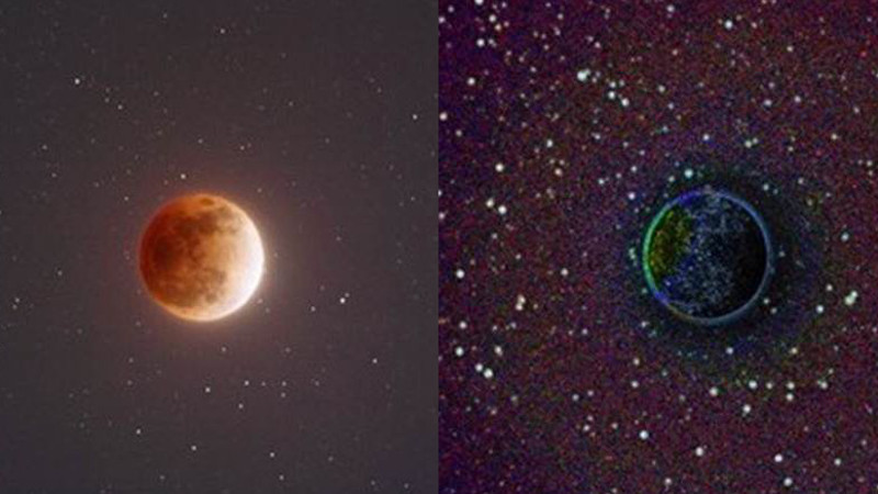 The moon (left) and a view created using the new algorithm (right).
